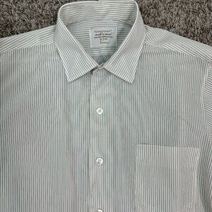 Towncraft VTG Wash N Wear Long Sleeve Button Down Shirt M Pin Striped Rockabilly